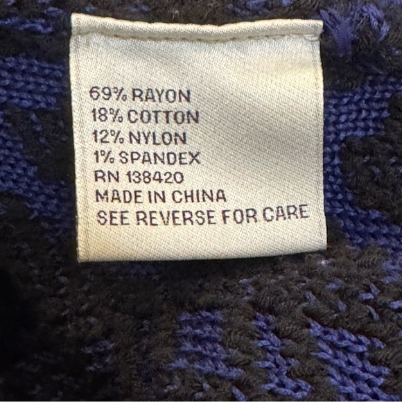 PER SE By CARLISLE Women’s Zip-Up CARDIGAN SWEATER Blue Black Size M - Picture 7 of 7